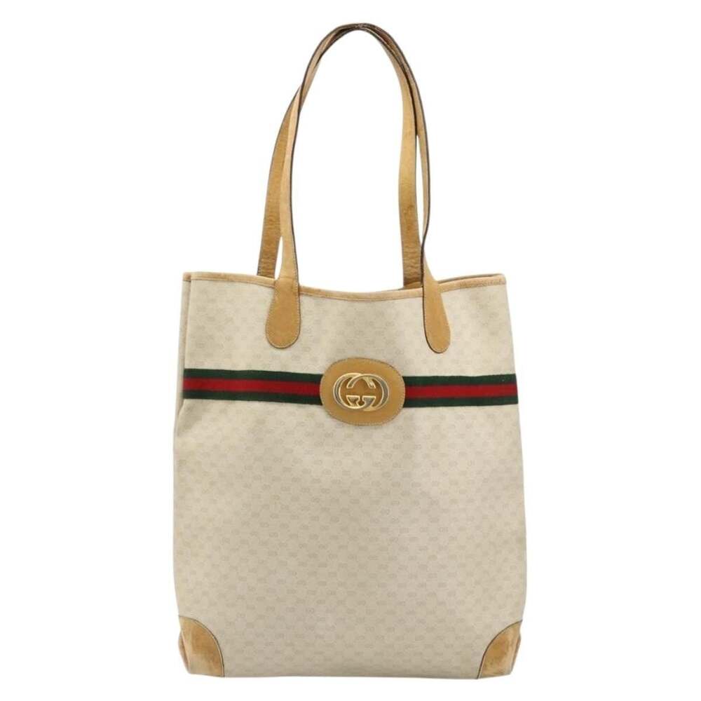 Gucci GG Supreme Web Tote Bag Ivory Red 002 904 White